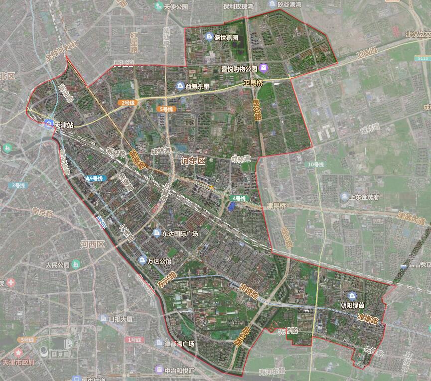 天津市16个行政区划地图