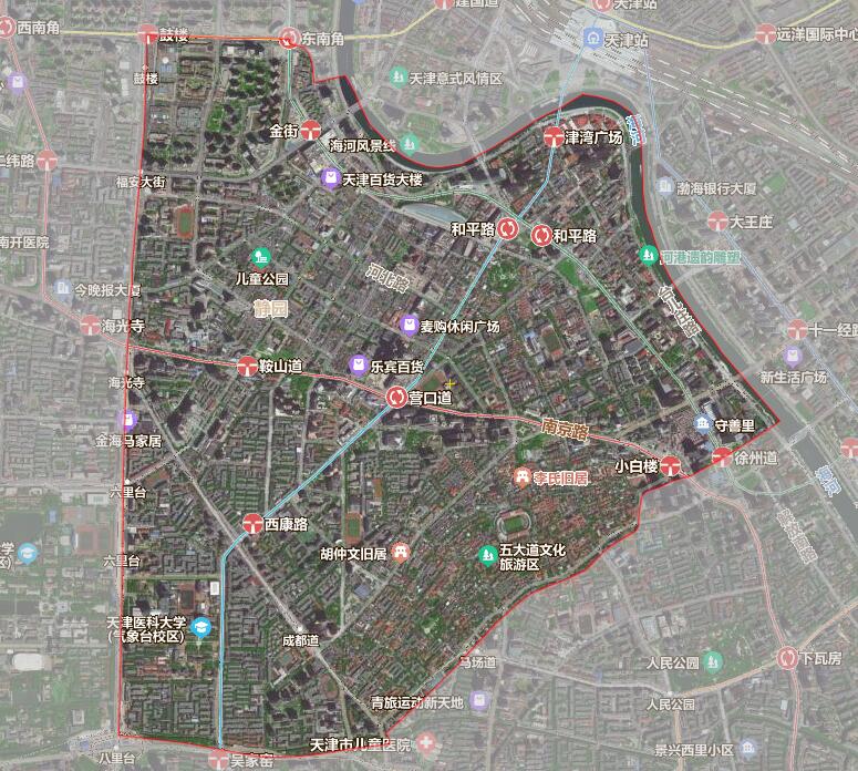 天津市16个行政区划地图