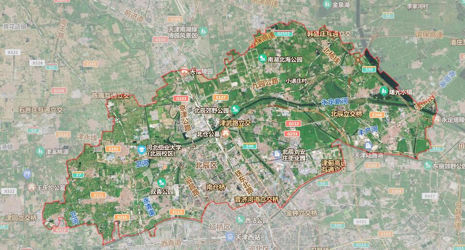 天津市16个行政区划地图
