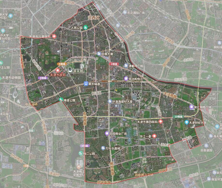 天津市16个行政区划地图
