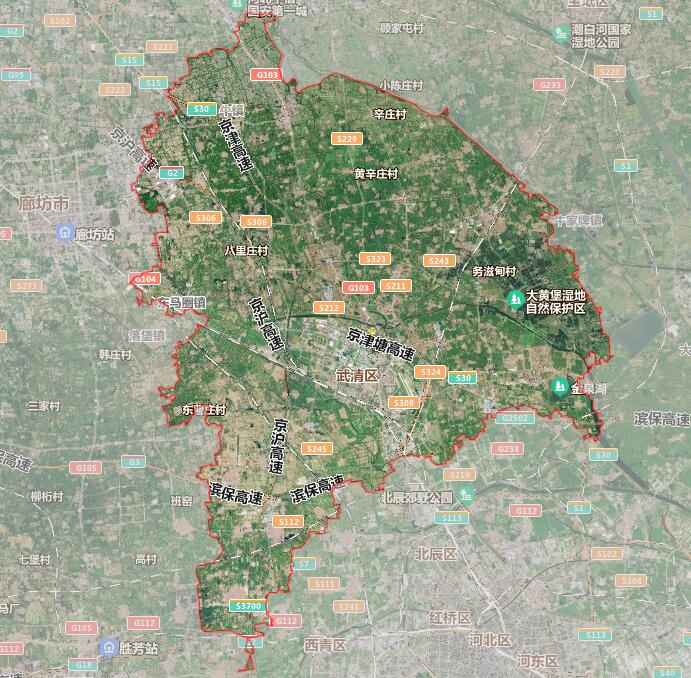 天津市16个行政区划地图