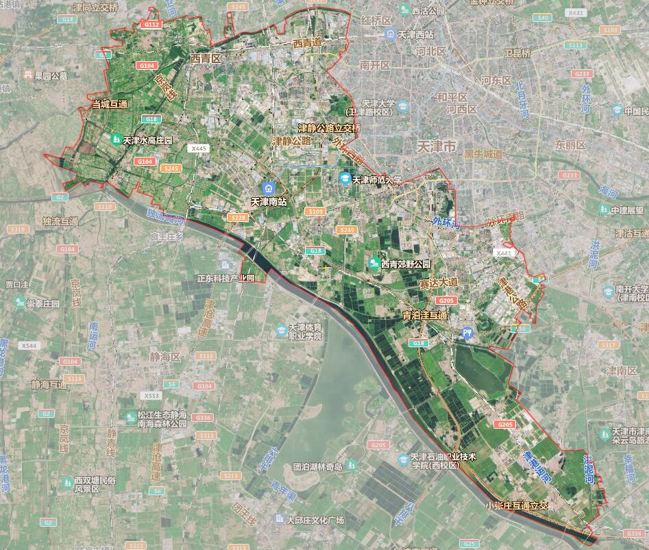 天津市16个行政区划地图