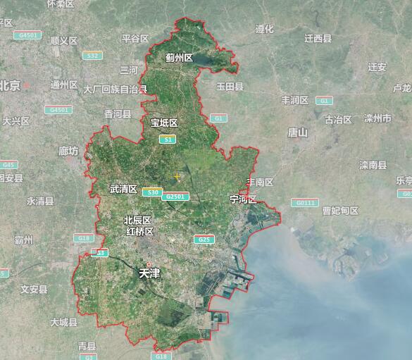 天津市16个行政区划地图