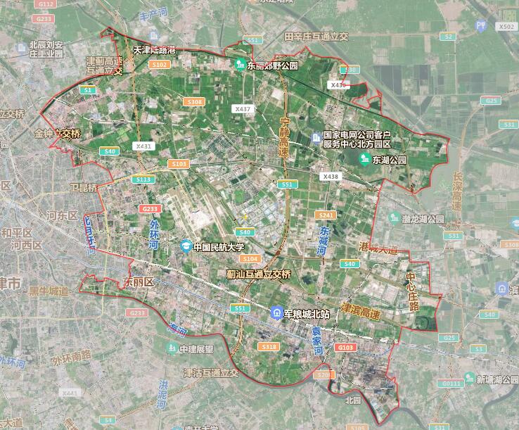 天津市16个行政区划地图