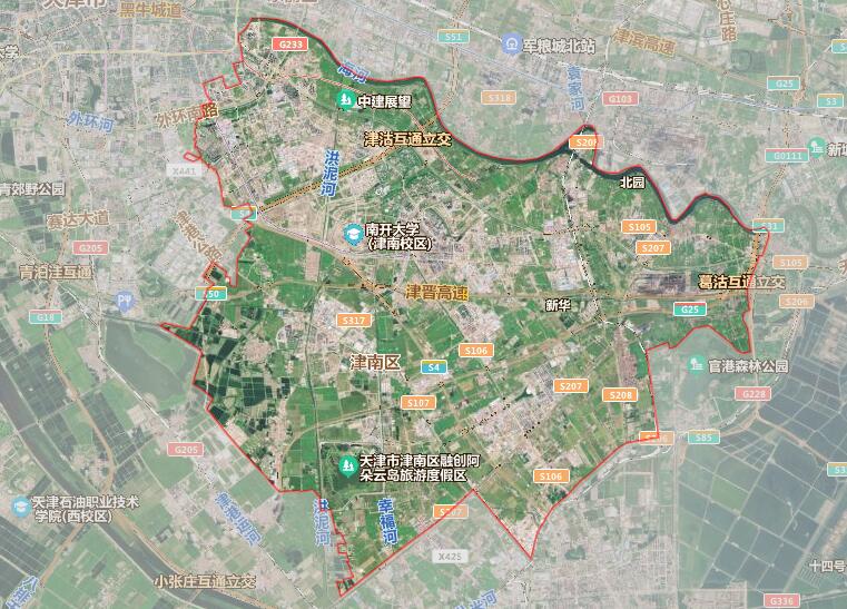 天津市16个行政区划地图