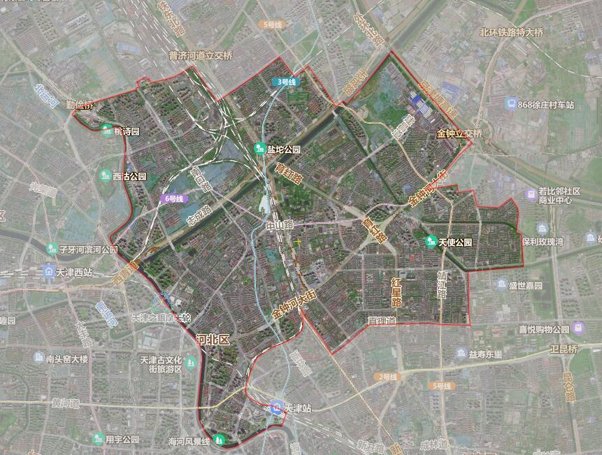 天津市16个行政区划地图