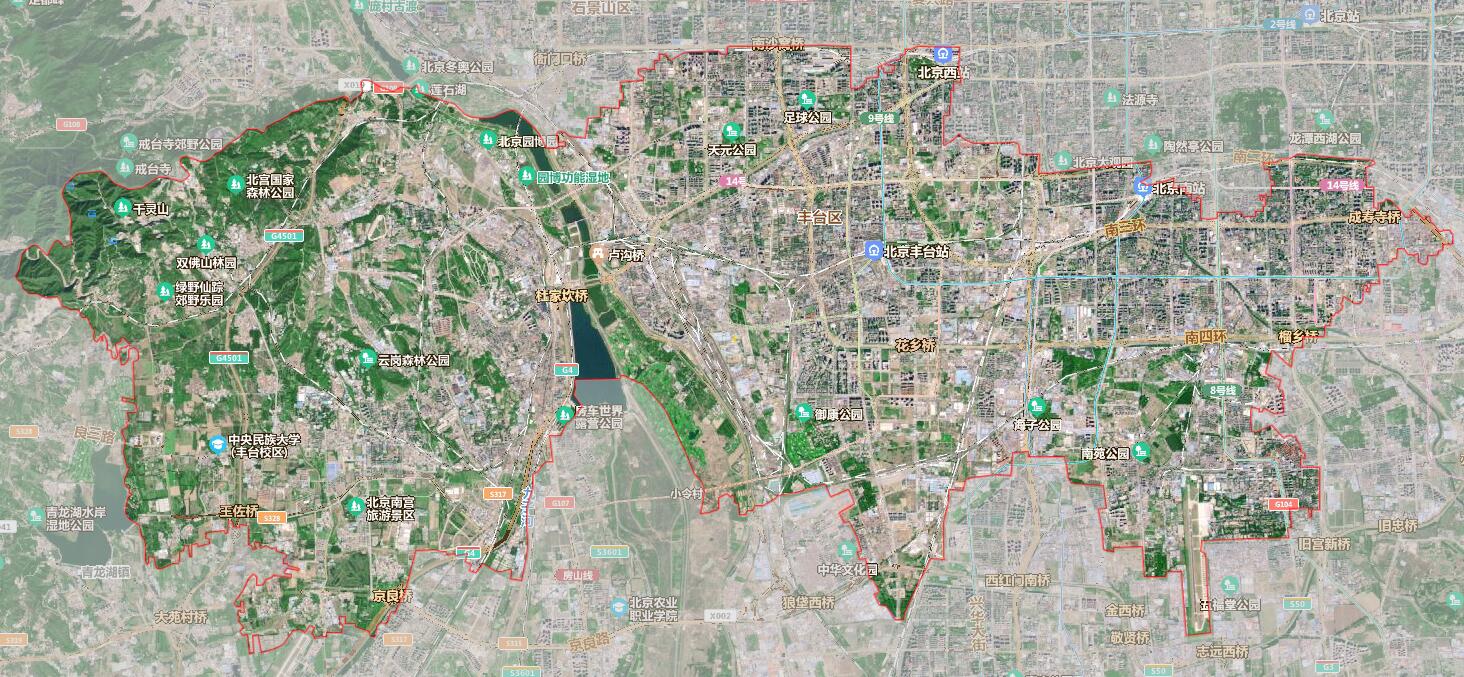 北京市16个行政区划地图