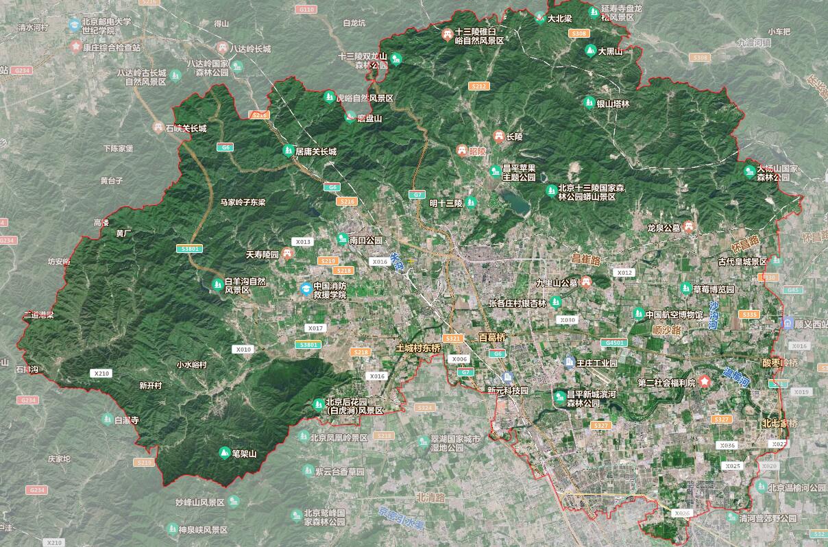 北京市16个行政区划地图