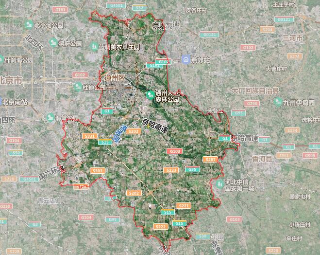 北京市16个行政区划地图