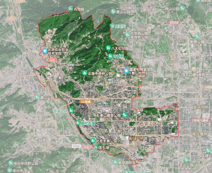 北京市16个行政区划地图
