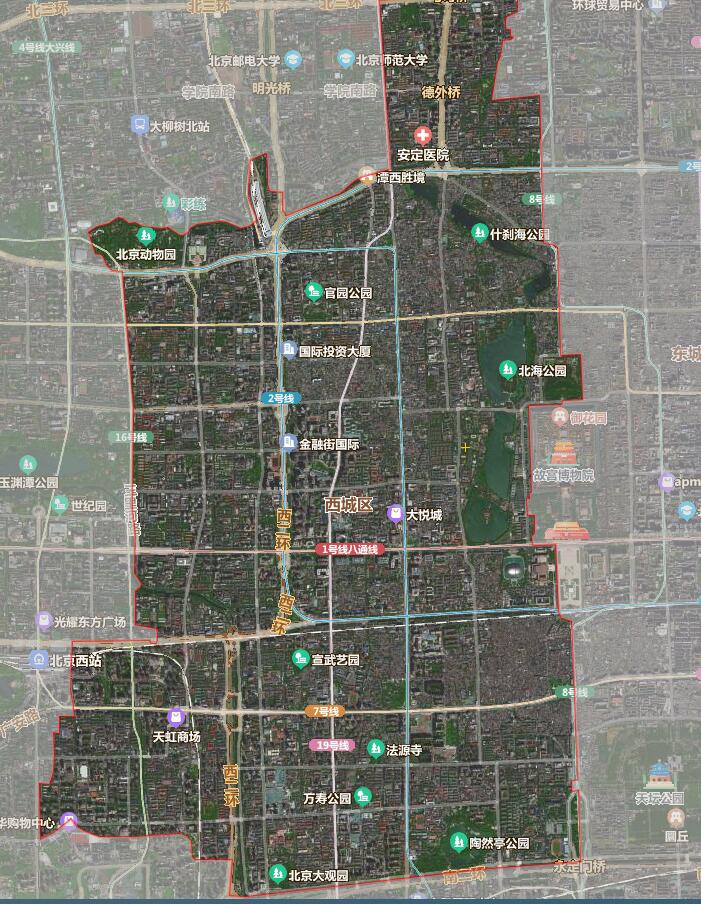 北京市16个行政区划地图