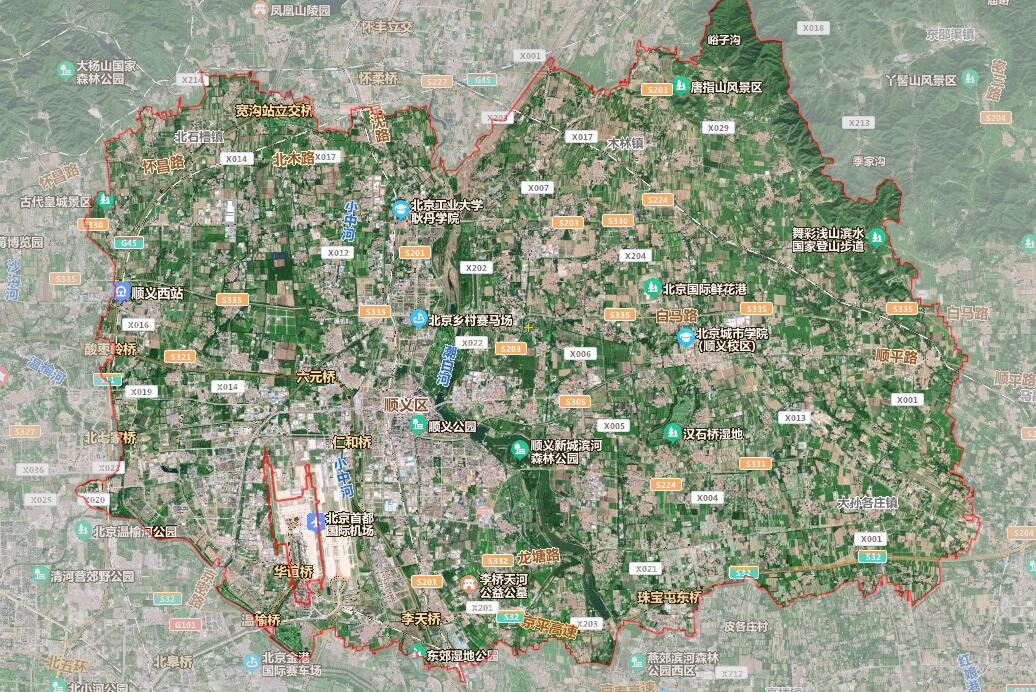 北京市16个行政区划地图