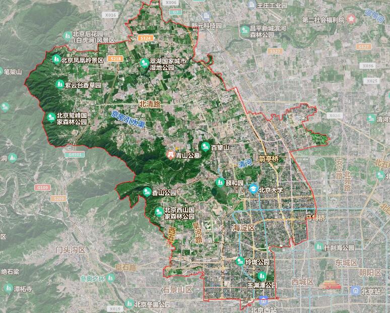 北京市16个行政区划地图