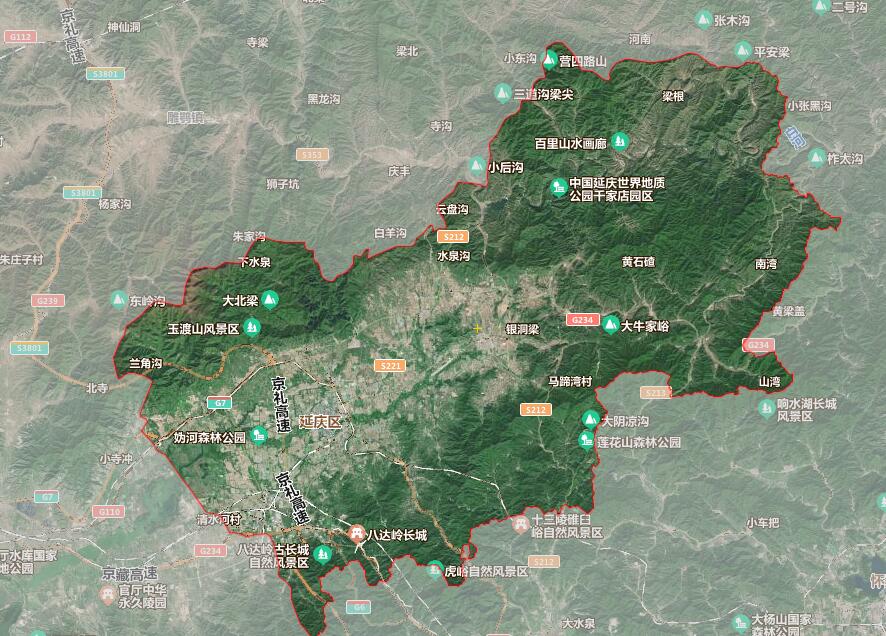 北京市16个行政区划地图