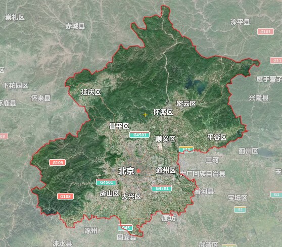 北京市16个行政区划地图