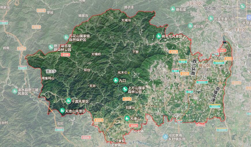 北京市16个行政区划地图