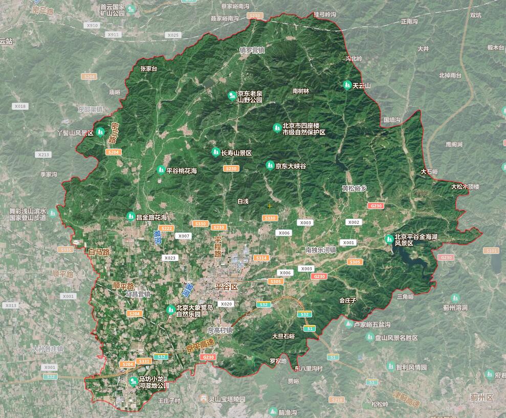 北京市16个行政区划地图
